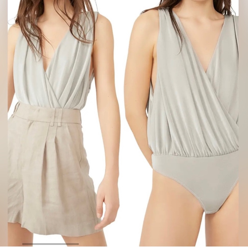Free People night owl Draped Bodysuit